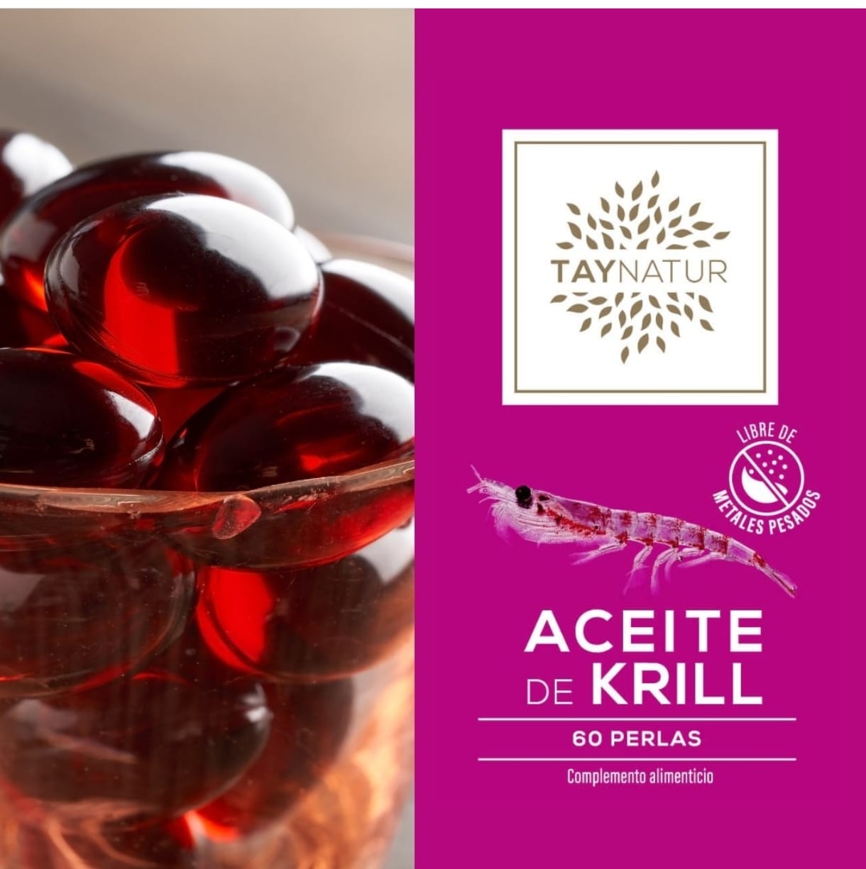 ACEITE DE KRILL COMPLEMENTO ALIMENTICIO TAYNATUR 60 PERLAS