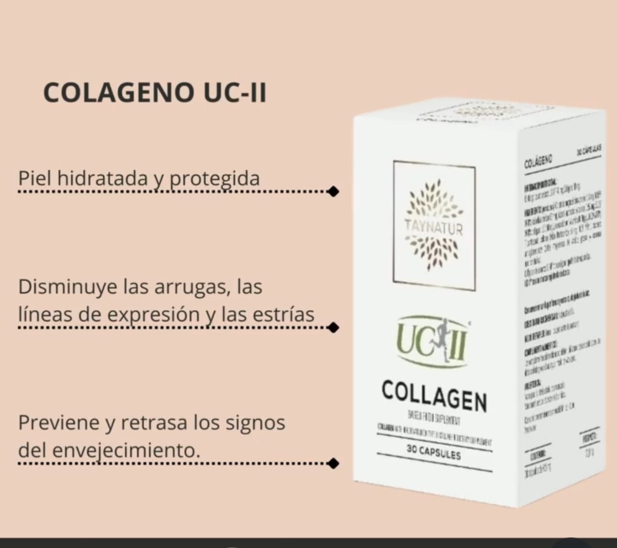 LABORATORIO TAYNATUR COMPLEMENTO ALIMENTICIO COLÁGENO UC-II 30 CÁPSULAS COMPRA ONLINE EN https://parafarmaciashop.com