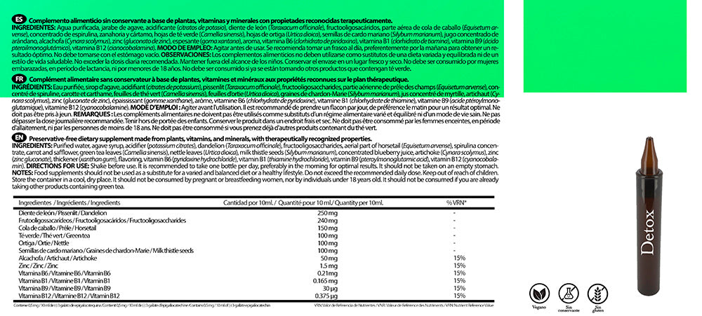 SALUDBOX DETOX 20 VIALES bebibles de 10 ml