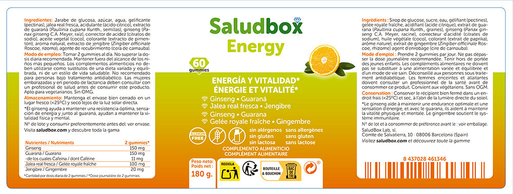 SALUDBOX ENERGY GUMMIES Funcionales 60 UD