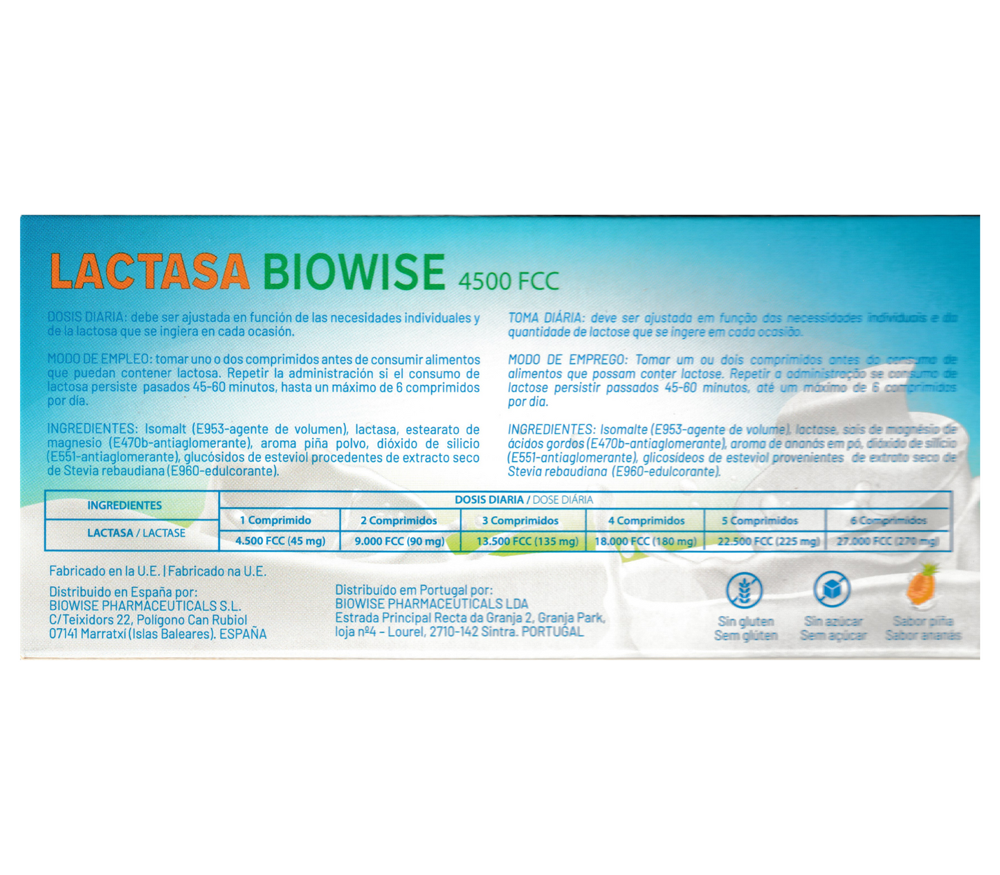 LACTASA COMPLEMENTO ALIMENTICIO AYUDA FACILITA LA DIGESTION DE LA LACTOSA
 COMPRA ONLINE EN https://parafarmaciashop.com/