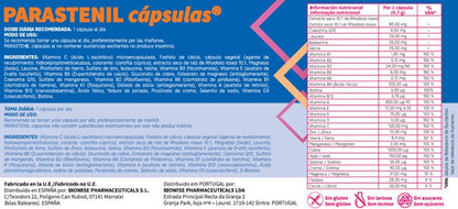 PARASTENIL CAPSULAS COMPLEMENTO ALIMENTICIO TRECE VITAMINAS  Y MINERALES COENCIMA Q10 MÁS ENERGÍA Y RENDIMIENTO
 COMPRA ONLINE EN https://parafarmaciashop.com/