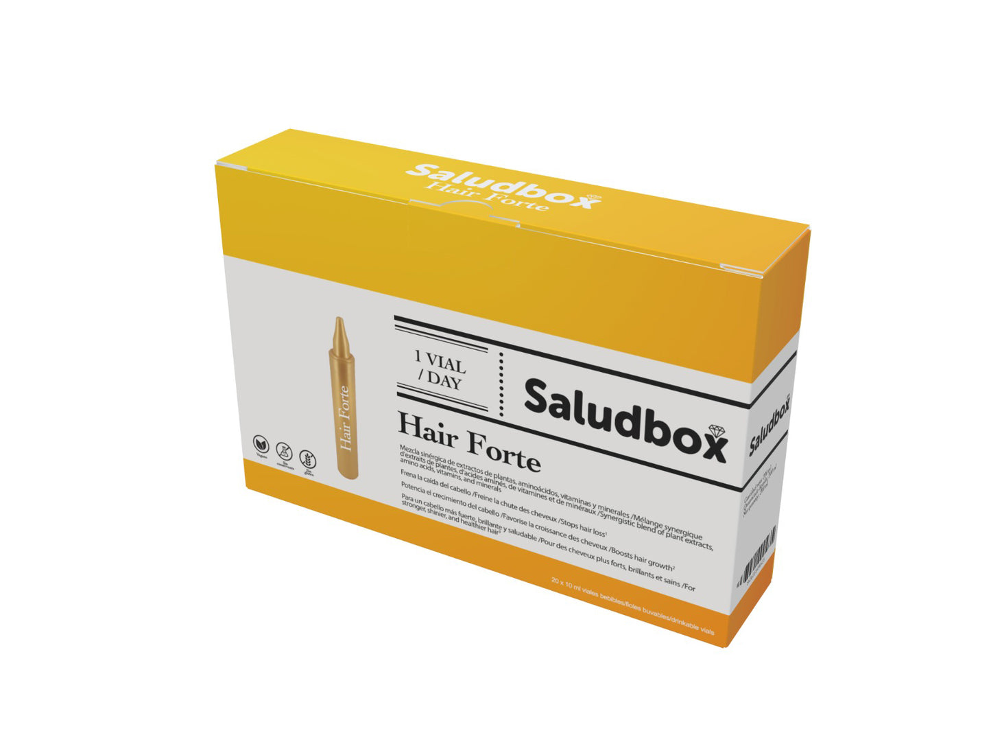SALUDBOX HAIR FORTE 20 VIALES bebibles de 10 ml